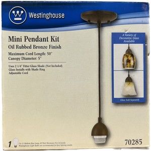Westinghouse Mini Pendant Kit Oil Rubbed Bronze 70285. Open Box. For Glass Shade